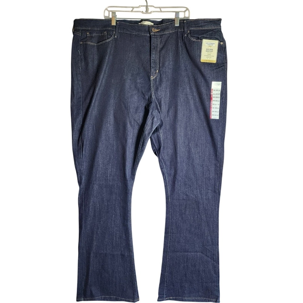 Levi Strauss Signature Gold NWT Womens 39x32 Mid Rise Bootcut Jeans Dark Wash